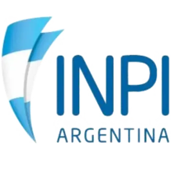 INPI Argentina logo with a blue abstract swoosh and the text INPI Argentina.